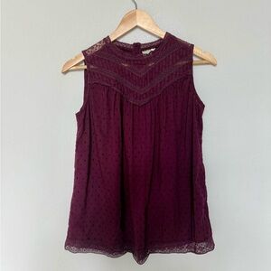 Anthropologie Seen Worn Kept Lace Detail Sleeveless Blouse